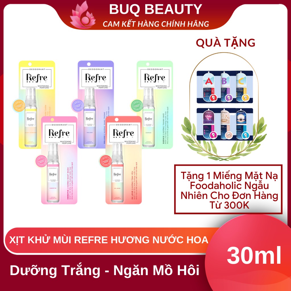 Xịt khử mùi Refre Whitening hương nước hoa dưỡng trắng vùng nách 30ml