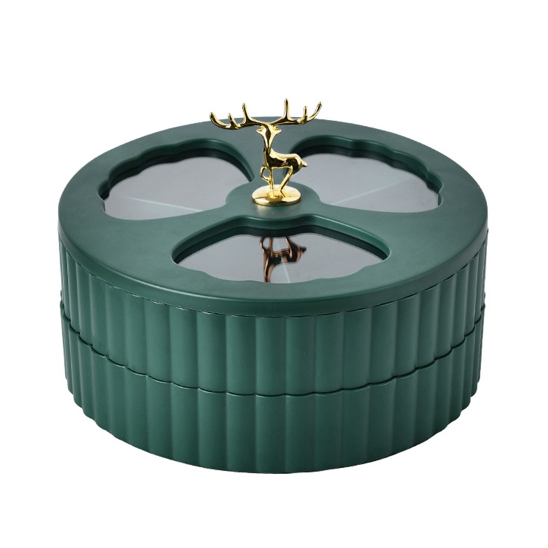 Khay Đựng Trái Cây Nhiều Tầng Hình Tuần Lộc 3D Có Nắp Đậy Cho Nhà Bếp