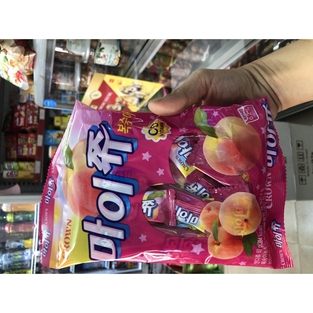Kẹo mềm vị đào Crown 92g