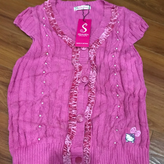Áo len cài cúc hello kitty thanh lí cho bé 20-35kg(size 140)