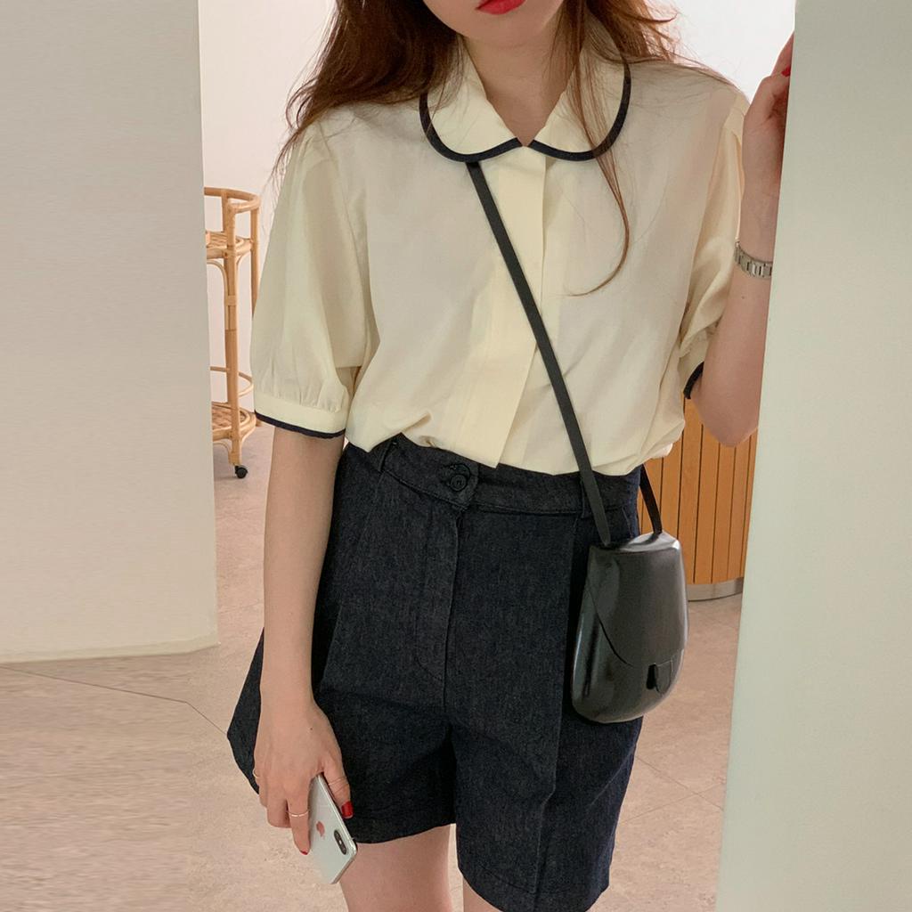 Áo Kiểu Tay Phồng Cổ Búp Bê Đáng Yêu Cho Nữ 43421