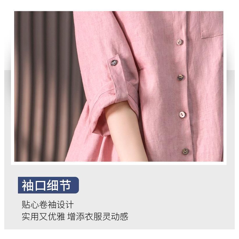 Đầm Chữ a Vải Lanh Cotton Tay Dài Dáng Rộng Phong Cách Hàn Quốc Thời Trang Xuân Thu Mới 2022