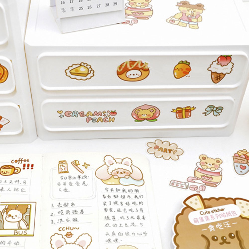 Set 40 Nhãn Dán Hình Nhân Vật Dễ Thương Dùng Trang Trí