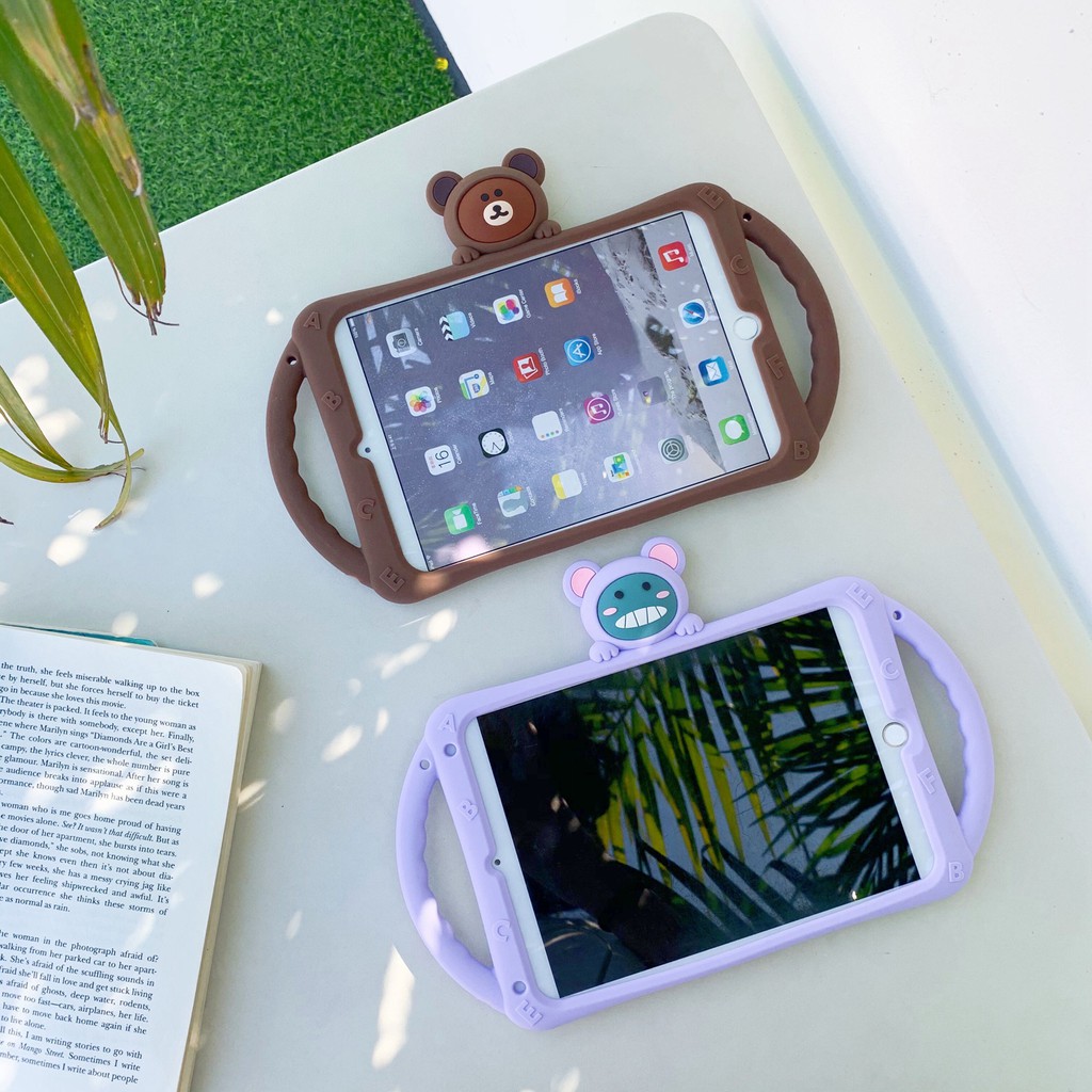 Bao Da Họa Tiết Hoạt Hình Có Tay Cầm Cho Ipad 2 / 3 / 4 Mini1 / 2 / 3 Mini4 / 5 Ipad 10.2 Ipad 10.5 Ipad5 9.7 Inch Air Ipad 6 / Air2