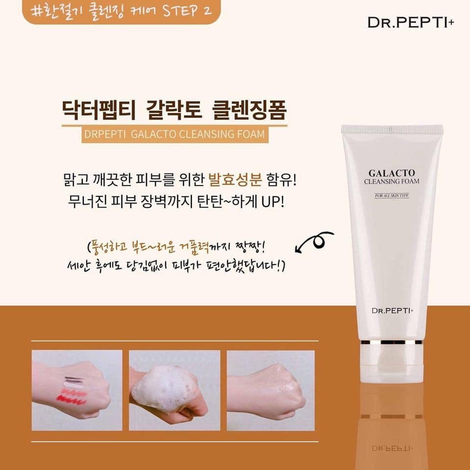 Combo 2 Sản Phẩm Làm Sạch Sâu, Se Khít Lỗ Chân Lông, Mờ Thâm Sạm Dr.Pepti+ (SRM 110ml+Toner 180ml)