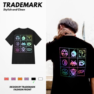 Áo Thun Tay Lỡ Unisex Mario Phản Quang Đa Sắc, áo phông nam nữ form rộng over size