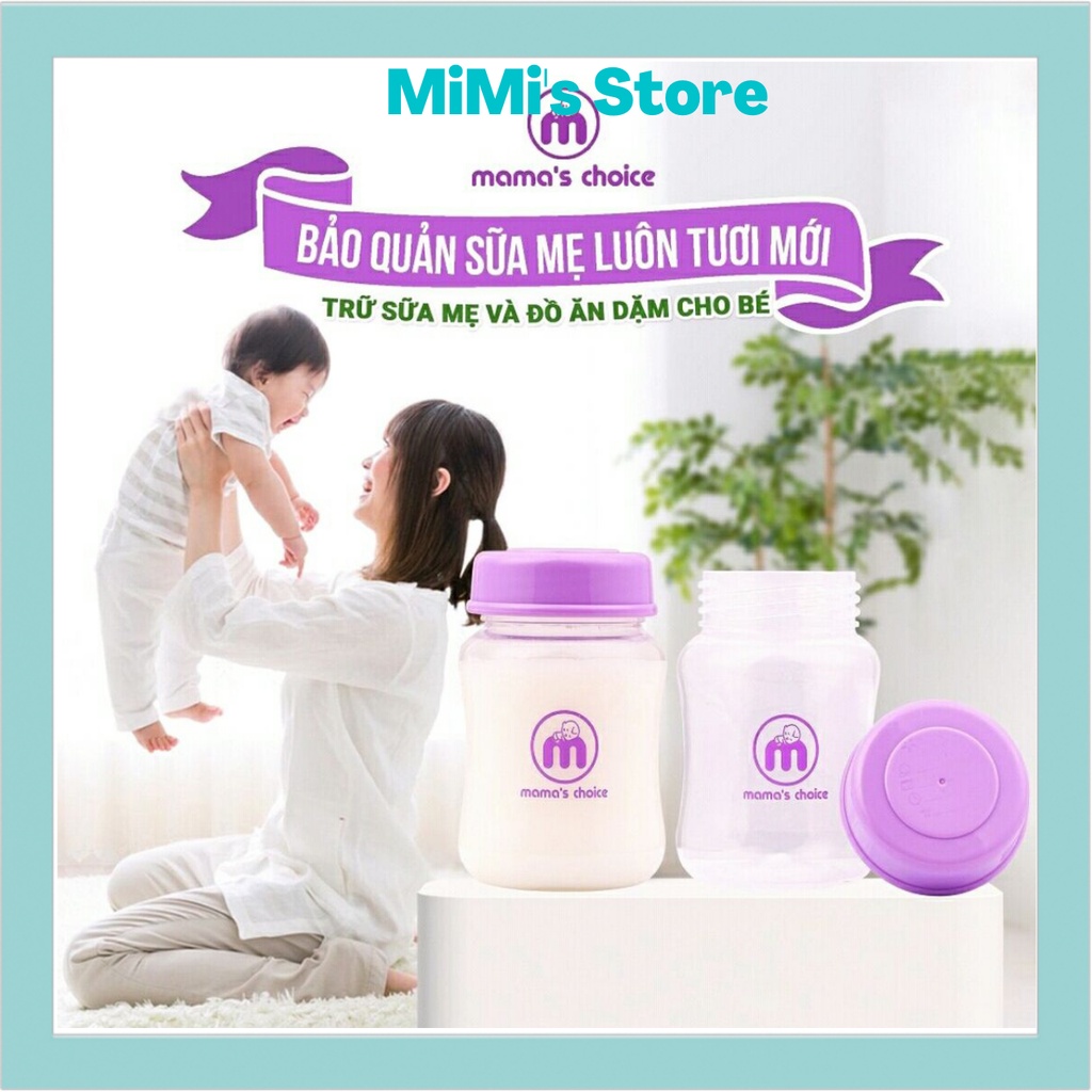 Bình Đựng Trữ Sữa Cổ Rộng Mama's Choice 180ml - 240mlTương Thích Các Loại Máy Hút Sữa Cổ Rộng Spectra, Avent