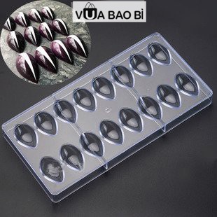 Khuôn socola hình giọt nước, khuôn socola nhựa cứng hình cánh hoa, hạt mắc ca 16 viên VUA BAO BÌ