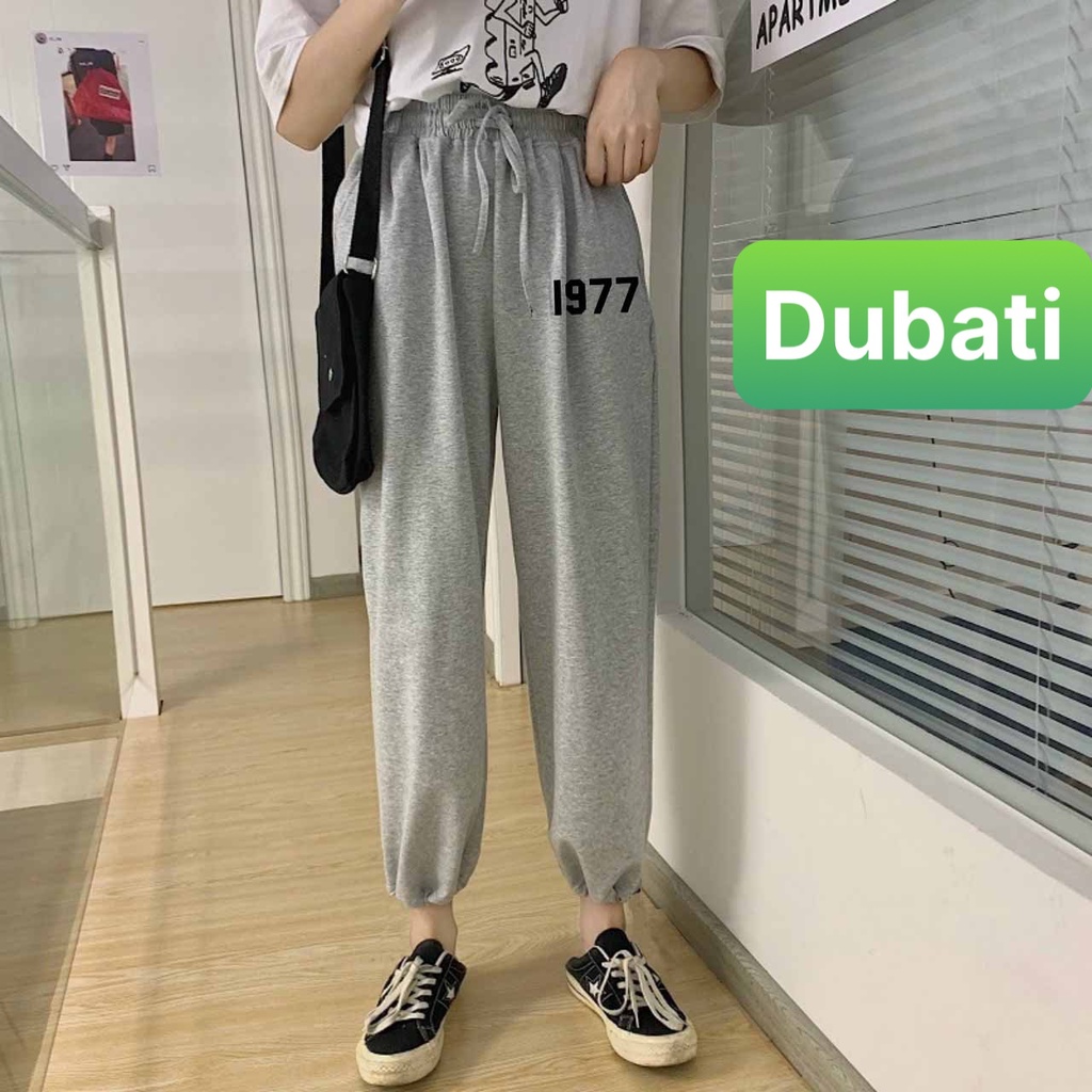 QUẦN JOGGER NAM NỮ UNISEX CHẤT NỈ DÀY DA CÁ ỐNG SUÔNG RỘNG 1977 HOT TREND HOT 2022 -DUBATI FASHION