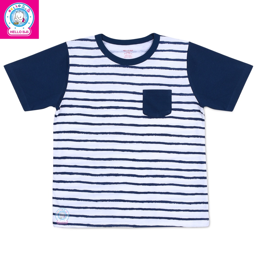 Áo T-shirt cổ tròn sọc bé trai AL1480 - Hello BnB