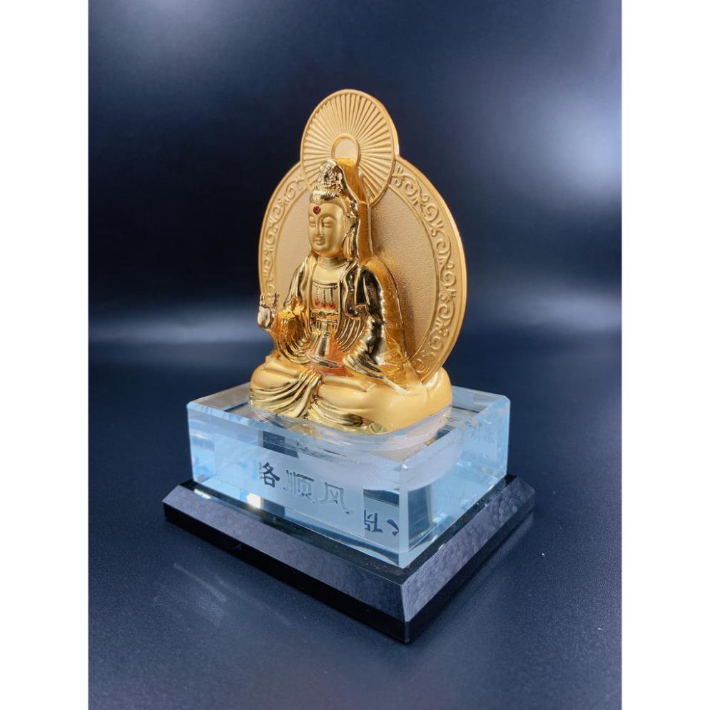 Tượng Phong Thủy Đặt Trên Xe Ô Tô - Tượng Phật Bà Quan Âm Có Đế Làm Thủy Tinh Mang Sức Khỏe, Tiền Tài Cho Gia Chủ