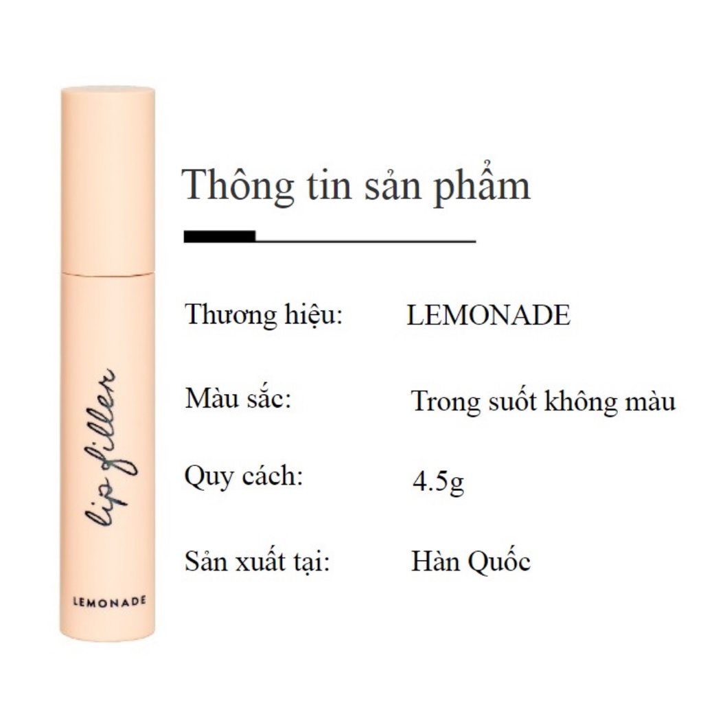 Son Lót Dưỡng Đầy Môi Lemonade Lip Filler Hàn Quốc 4.5g