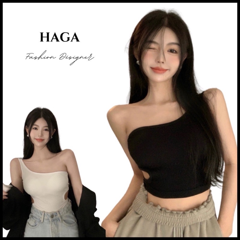 ÁO CROPTOP KIỂU  LỆCH VAI ÔM BODY CHUẨN DÁNG