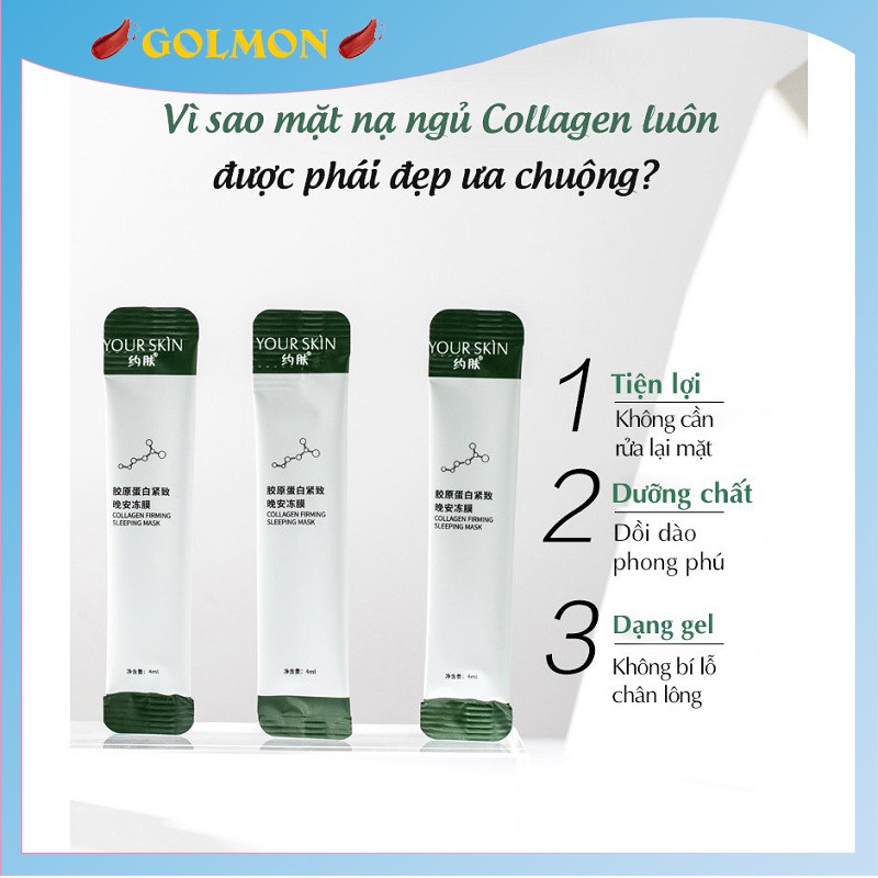 Combo 10 mặt nạ ngủ collagen dạng gel YOUR SKIN làm săn chắc và chống lão hóa da dưỡng ẩm chuyên sâu giúp da sáng hồng