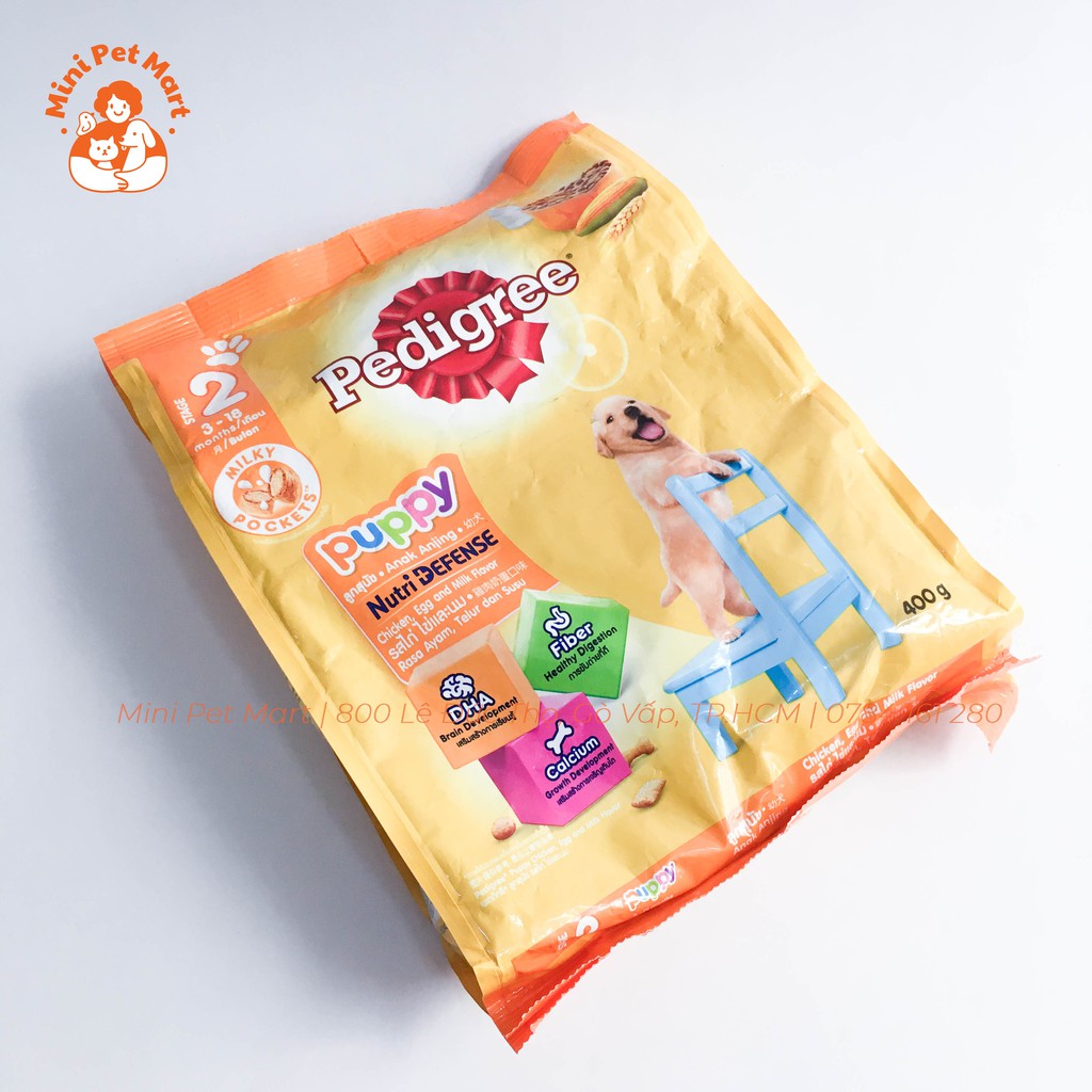 Thức ăn hạt khô cho chó con PEDIGREE  400g - Vị thịt gà, trứng và sữa