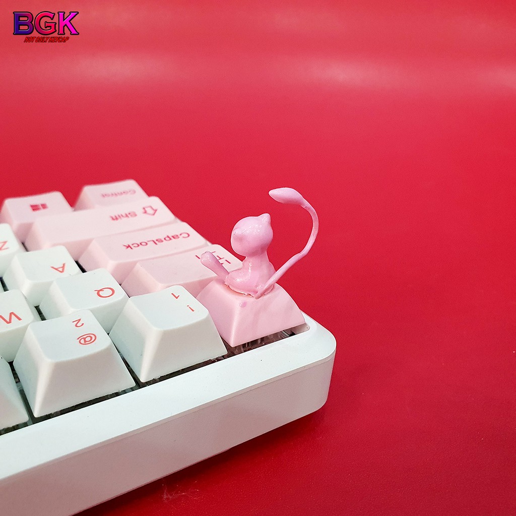 Keycap lẻ hình Nhân Vật Mew Trong Anime Pokêmon Chibi siêu dễ thương Keycap Artisan độc lạ