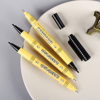 Bút gel mực màu đen 0,5 gấu dâu Decorme họa tiết dễ thương set 6 bút phụ kiện văn phòng phẩm có bán lẻ