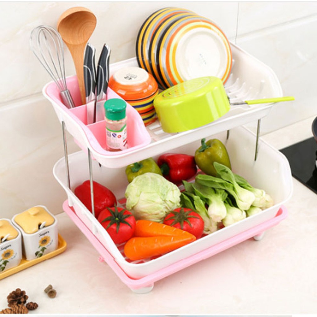 Kệ úp chắn bát 2 tầng có khe thoát nước - NLVQ-7511-KUTN (Ngẫu nhiên màu)