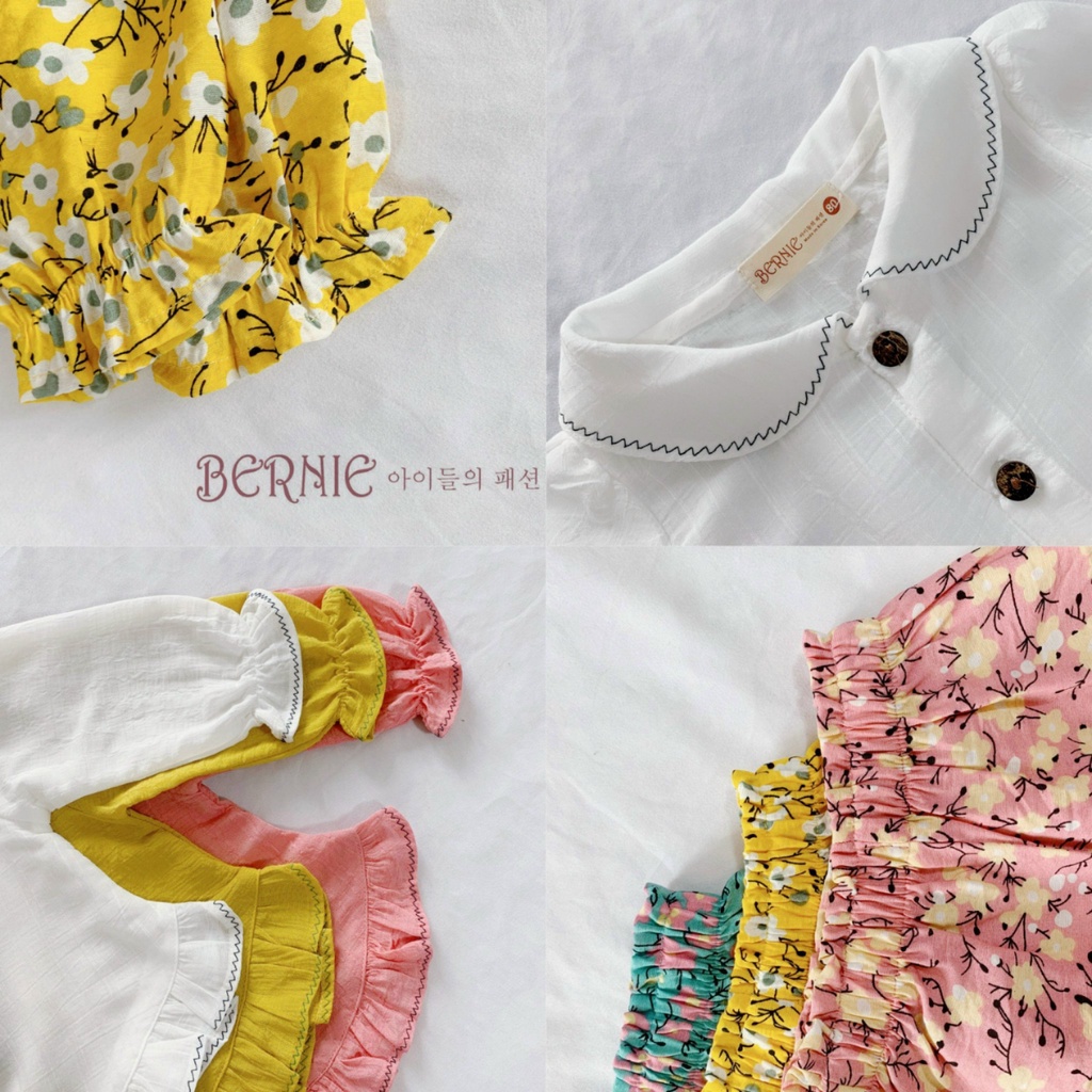 Bộ đũi cổ sen hoa nhí siêu yêu cho bé, bộ thu đông dài tay bé gái