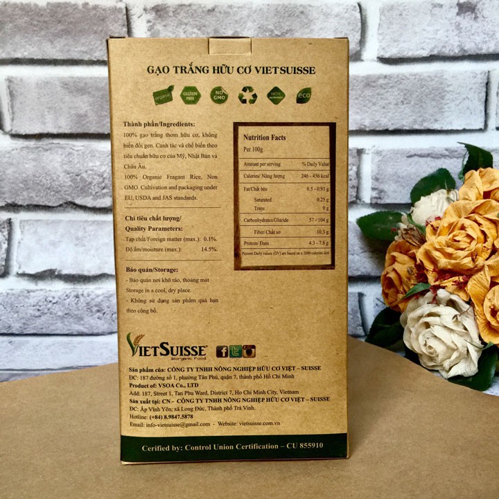  Gạo trắng hữu cơ Vietsuisse 1kg | BigBuy360 - bigbuy360.vn