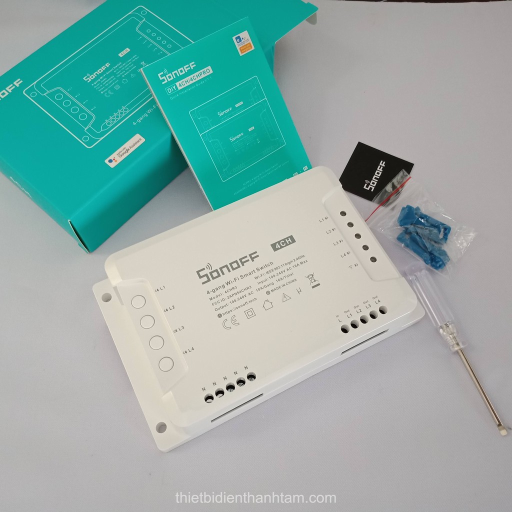 [ SONOFF 4CH R3 ] Công tắc  Wifi  4 KÊNH, điều khiển từ xa thông minh qua app Ewelink