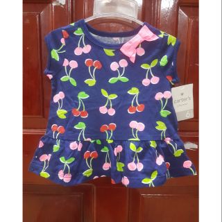 Áo váy cộc tay Cherry cho bé gái
