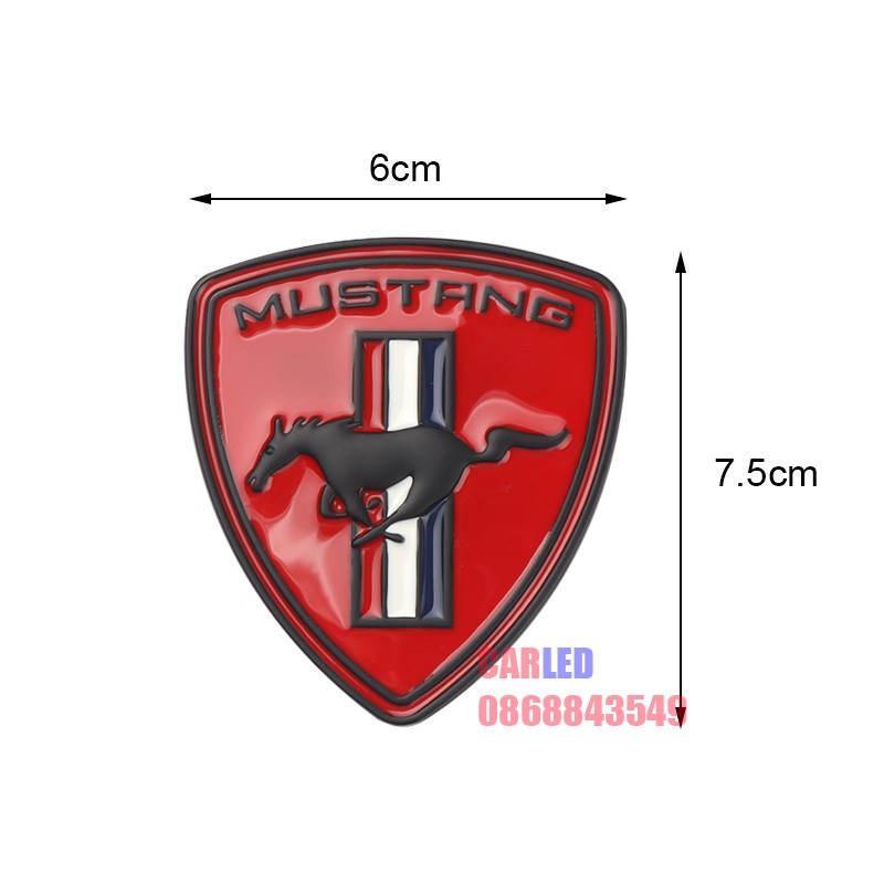 Logo 3D Mustang kim loại hình chiếc là dán xe ô tô các loại giá bán 1 cái