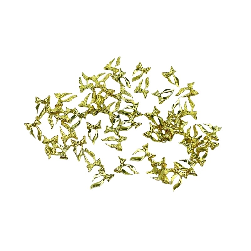 Charm Nơ Vàng Tươi Gắn Móng Hàng Nhập Dùng Để Trang Trí Móng Tay