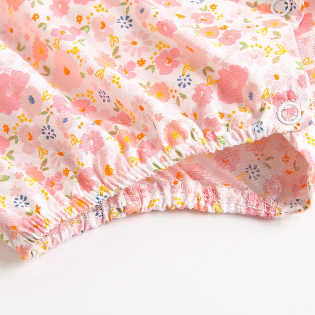 Bộ áo liền quần SANLUTOZ hoạ tiết bông nhí xinh xắn thời trang mùa hè cho bé sơ sinh