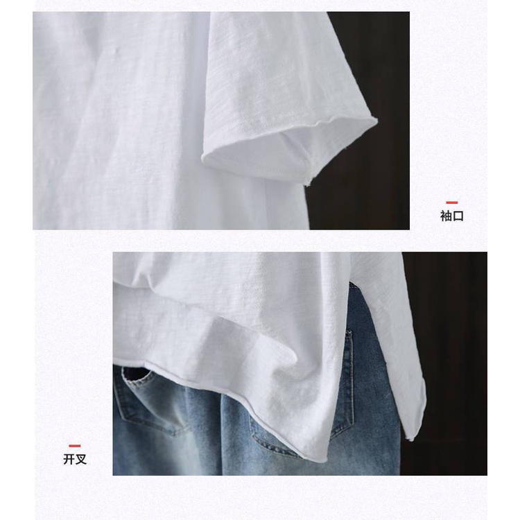 Áo thun tay ngắn dáng rộng có mũ trùm đầu màu trắng phong cách Hàn Quốc thời trang mùa hè cho nữ