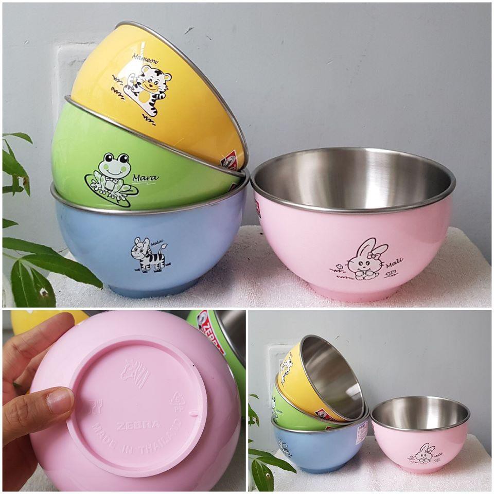 Tô Inox cách nhiệt Zebra ramen (15cmx8.7cm), hai lớp. Hàng inox 304 Thái Lan cao cấp, chọn màu