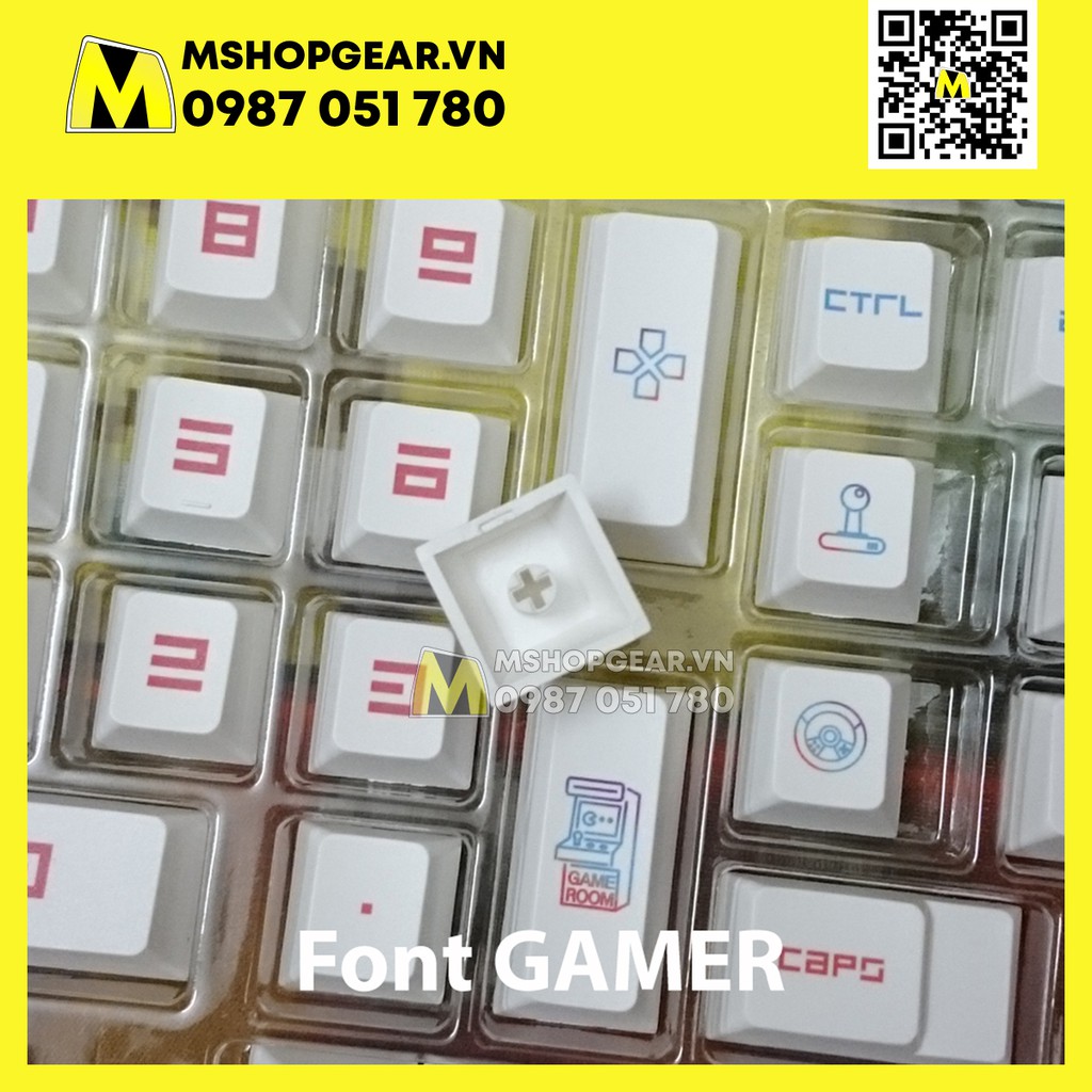 Keycap Gamers thick pbt cherry profile dye-sub - Font Gamer - Font thường
