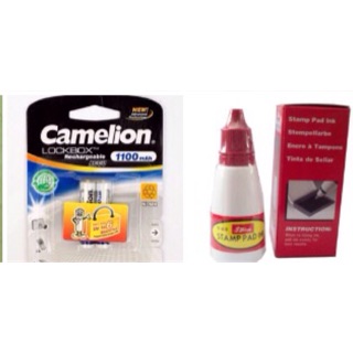 Com bo 1 vỉ pin xạc Camelion - 2 lọ mực dấu Shiny S62