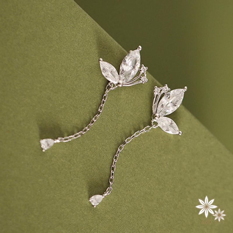 Khuyên Tai Tua Rua Hình Bướm Đính Đá Phong Cách Thời Trang