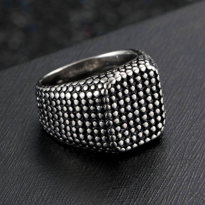 Nhẫn Nam Mặt Vuông Titan Ko Đen TT 1378