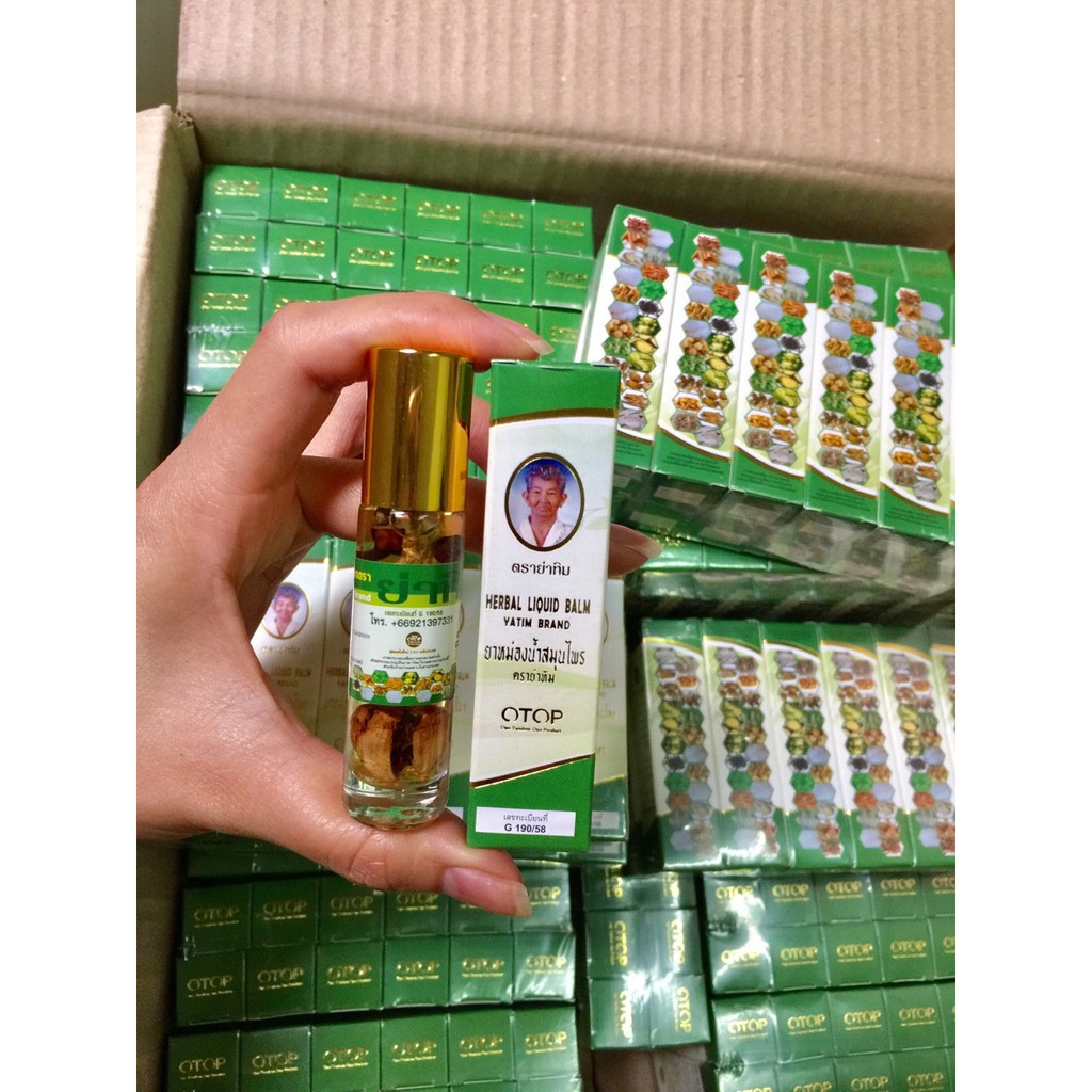 Dầu Gió Lăn 22 Vị Thảo Dược OTOP Herbal Liquid Balm Yatim Brand Thái Lan