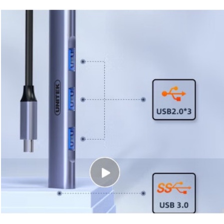 Hub chia USB 3.0 và 2.0 ra 4 cổng UNITEK H204A - Chính hãng 100% - Bảo hành 18 tháng