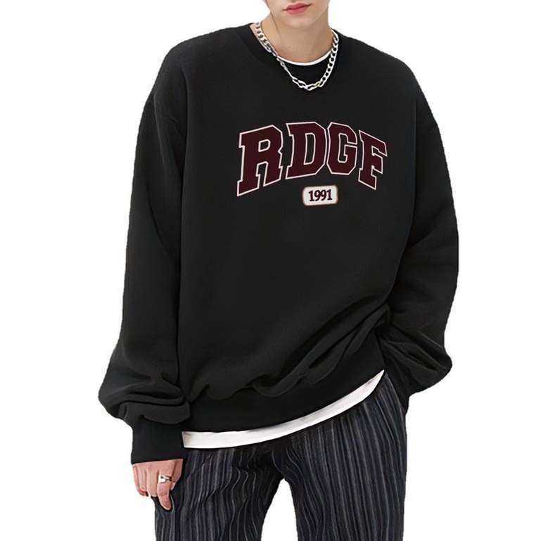 Áo sweater SELVZE tay dài cổ tròn dáng rộng phong cách cổ điển Mỹ xinh xắn cho nữ