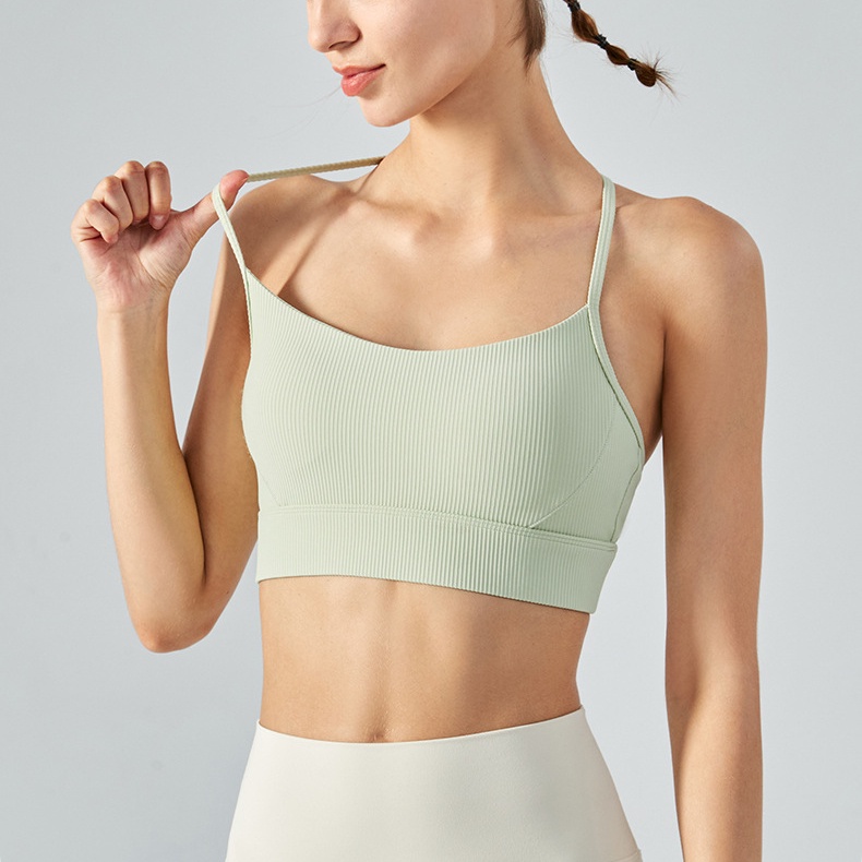 Áo ngực thể thao yoga AIRACTIVE LEISURE phía sau dây chữ T gân sọc dành cho nữ