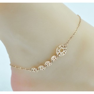 Lắc nữ titan đồng tiền may mắn mạ vàng 24k đẹp