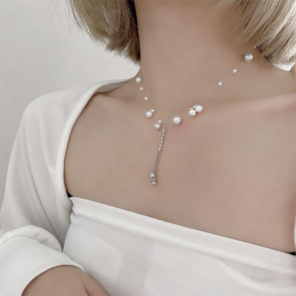 Vòng cổ Hợp Kim Mặt Ngọc Trai Phong Cách Hàn Quốc Thanh Lịch