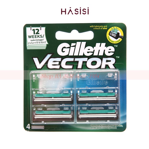 LƯỠI CẠO RÂU GILLETTE - Vector (4 lưỡi)