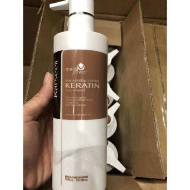 PHỤC HỒI TÓC NÁT KERATIN karseell chai 500ml phục hồi tóc yếu nát khô sơ trẻ ngon