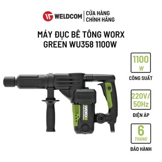 Máy đục bê tông worx green wu358 có tay cầm chắc chắn chống rung worx green 1100w