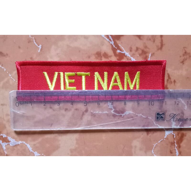 Patch vải sticker dán áo,  balo chữ Việt Nam có nhám dính