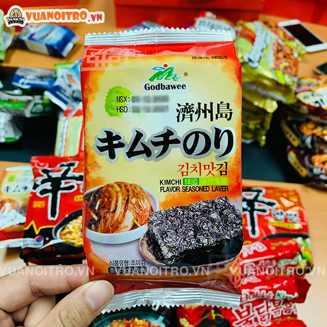 Combo 3 lốc tảo biển vị kim chi Godbawee (9 gói)