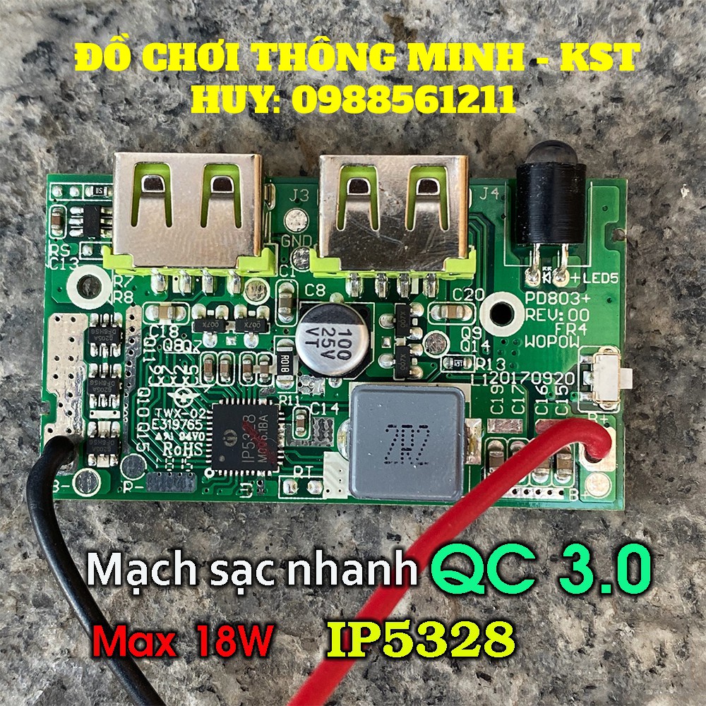 Mạch sạc dự phòng sạc nhanh QC 3.0 IP5328 2 cổng Output