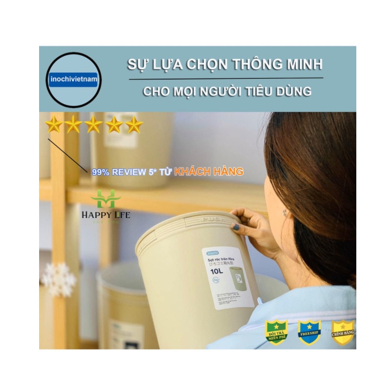 Thùng rác mini, sọt rác nhựa INOCHI Hiro 5L, 10L, 15L  tiêu chuẩn Nhật Bản - Happy Life 4U