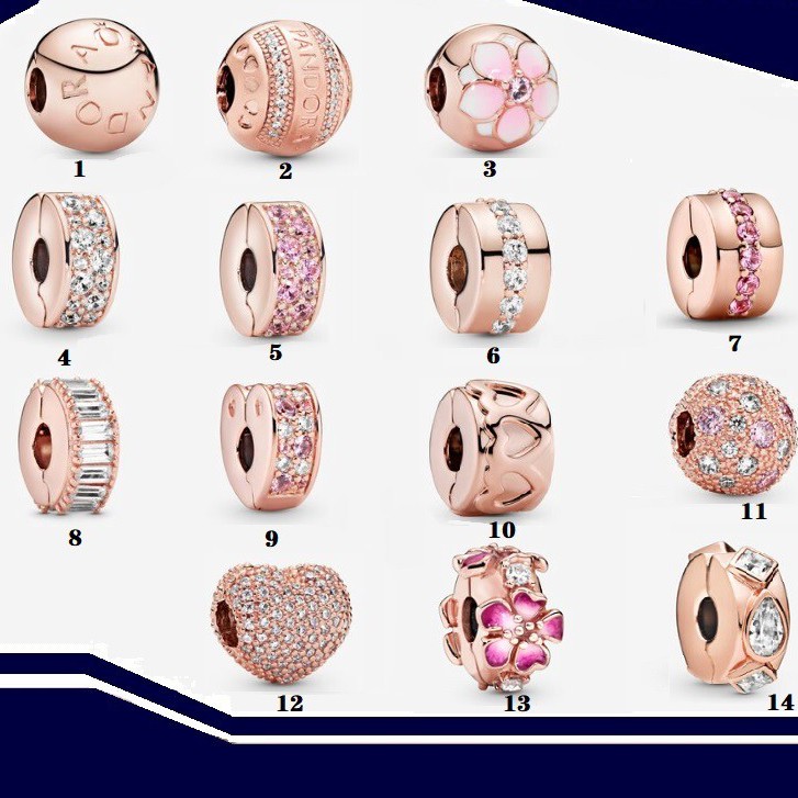 Rose Gold Series Zircon Clip Charm