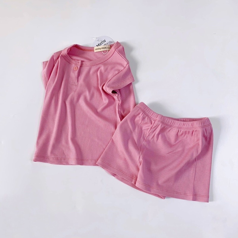 Set bộ bé gái, bé trai thun gân Minky mom